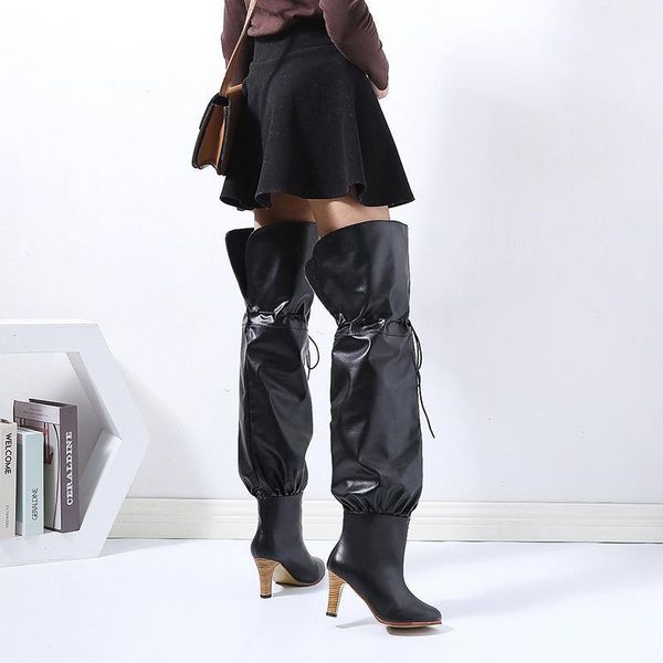 2020 new long-tube over-the-knee boots fashion lace-up leather trousers boots style fashion trend women's1, Black
2020 new long-tube over-the-knee boots fashion lace-up leather trousers boots style fashion trend women's1, Black