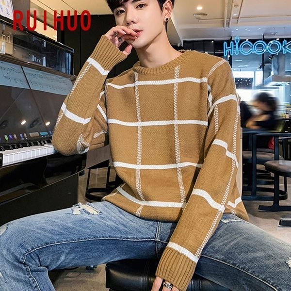 ruihuo new spring plaid casual sweater men slim fit knitted pullover men fashion brand black mens sweaters warm -3xl 201203, White;black
ruihuo new spring plaid casual sweater men slim fit knitted pullover men fashion brand black mens sweaters warm -3xl 201203, White;black