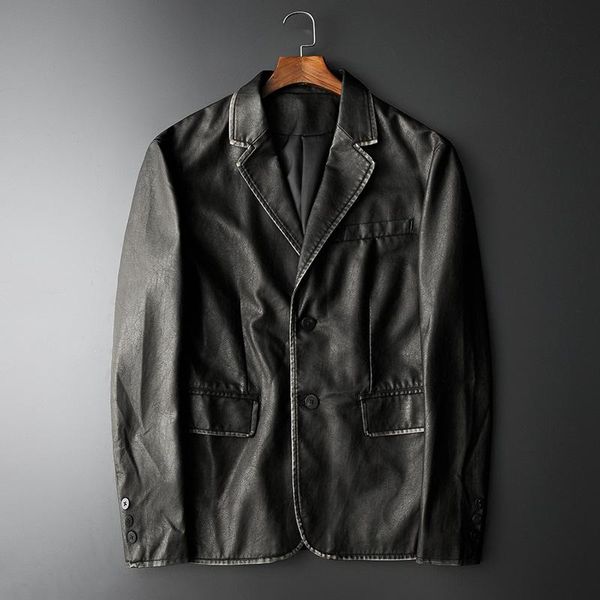 blazers men's 2021 autumn new men fashion suit collar single-breasted jacket korean youth pu leather male outerwear, White;black
blazers men's 2021 autumn new men fashion suit collar single-breasted jacket korean youth pu leather male outerwear, White;black