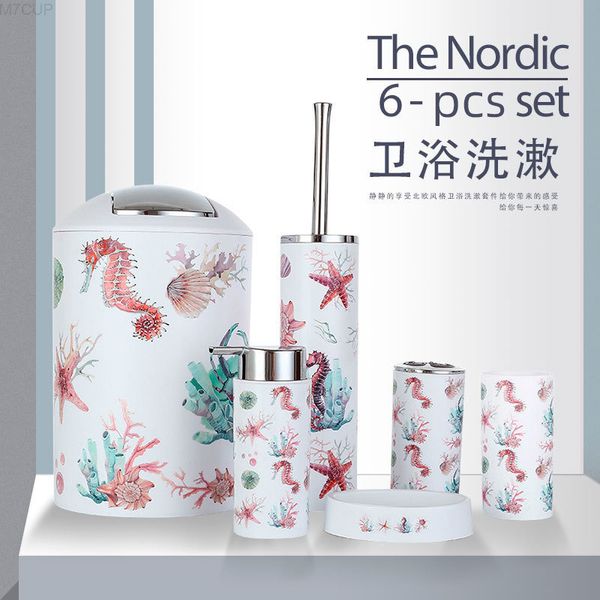 nordic printing bathroom set plastic soap box household sanitary ware washing six piece shower
nordic printing bathroom set plastic soap box household sanitary ware washing six piece shower