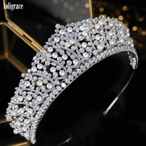 european cz cubic zirconia pearls bridal wedding crowns and tiaras princess birthday party pageant headpieces for women girls, Golden;silver
european cz cubic zirconia pearls bridal wedding crowns and tiaras princess birthday party pageant headpieces for women girls, Golden;silver