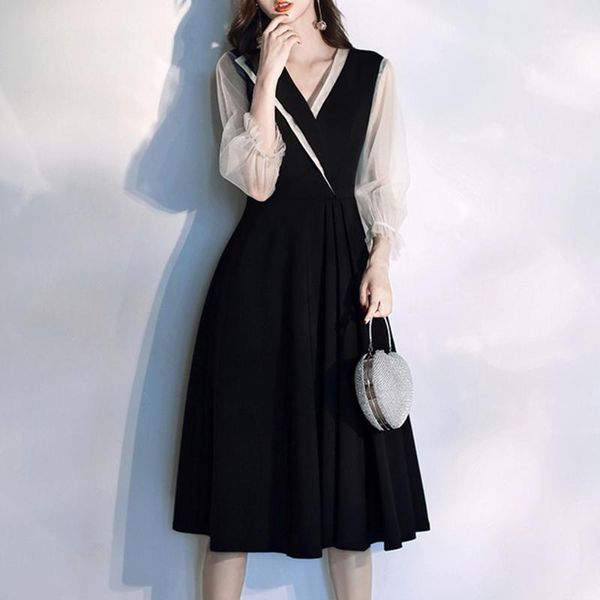 casual dresses elegant v-neck party dress women 2021 korean designer fashion black and white patchwork mesh sleeve a-line high waist dress1, Black;gray
casual dresses elegant v-neck party dress women 2021 korean designer fashion black and white patchwork mesh sleeve a-line high waist dress1, Black;gray