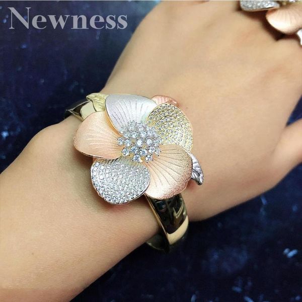 newness luxury 3tone flower nigeria bangle ring set jewelry set for women wedding cubic zircon crystal cz dubai bridal jewelry, Silver
newness luxury 3tone flower nigeria bangle ring set jewelry set for women wedding cubic zircon crystal cz dubai bridal jewelry, Silver
