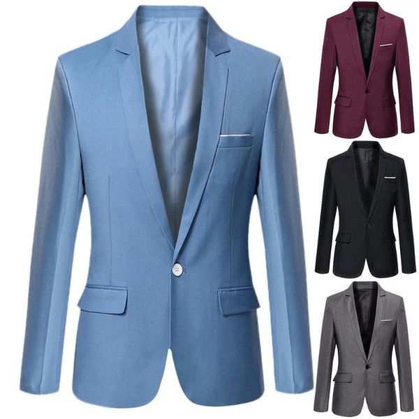 men's long sleeve lapel suit jacket fashion business workwear casual slim button buckle top, White;black
men's long sleeve lapel suit jacket fashion business workwear casual slim button buckle top, White;black