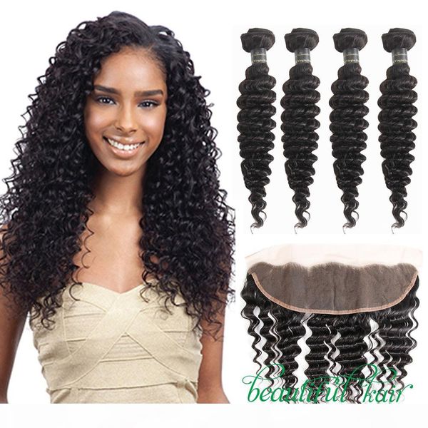 13x4 lace frontal and bundles 9a peruvian indian brazilian virgin hair deep wave with ear to ear closure 3 bundles with frontal closure, Black
13x4 lace frontal and bundles 9a peruvian indian brazilian virgin hair deep wave with ear to ear closure 3 bundles with frontal closure, Black