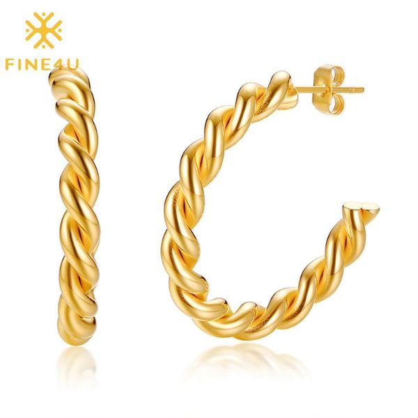 fine4u e275 30mm gold color twisted rope round hoop earrings stainless steel open cuff hoops hypoallergenic jewelry, Golden;silver
fine4u e275 30mm gold color twisted rope round hoop earrings stainless steel open cuff hoops hypoallergenic jewelry, Golden;silver