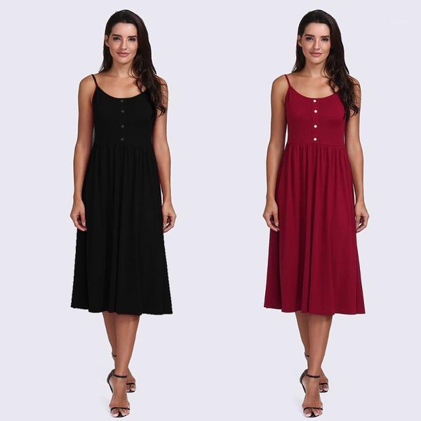 2019 autumn and summer fashion women skater pleat dress casual button placket sling dress black red, Black;gray
2019 autumn and summer fashion women skater pleat dress casual button placket sling dress black red, Black;gray