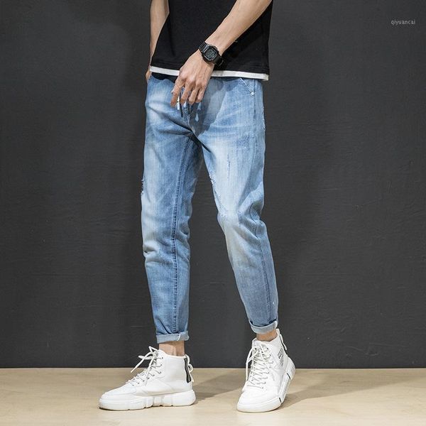 spring new men's ripped men solid color stretch elastic fit denim trousers cotton jeans personality simple hole zipper jeans1, Blue
spring new men's ripped men solid color stretch elastic fit denim trousers cotton jeans personality simple hole zipper jeans1, Blue