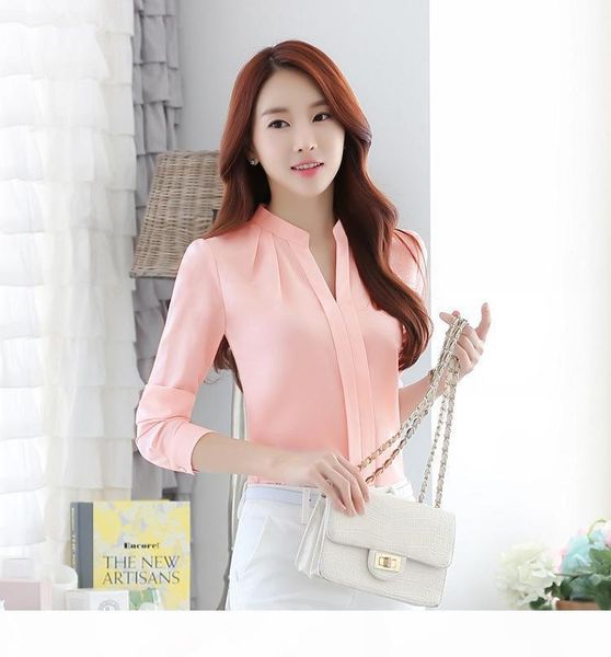 chic long sleeve chiffon blouse shirt ladies slim fit v-neck office work shirt koran style formal business blouses, White
chic long sleeve chiffon blouse shirt ladies slim fit v-neck office work shirt koran style formal business blouses, White