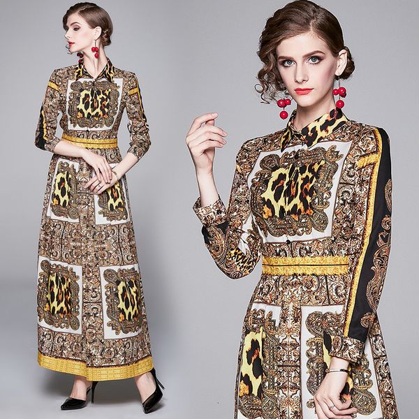 womens runway leopard print designer dress floral sleeve long maxi holiday casual skinny beach skater dresses clohtes sc0y, Black;gray
womens runway leopard print designer dress floral sleeve long maxi holiday casual skinny beach skater dresses clohtes sc0y, Black;gray
