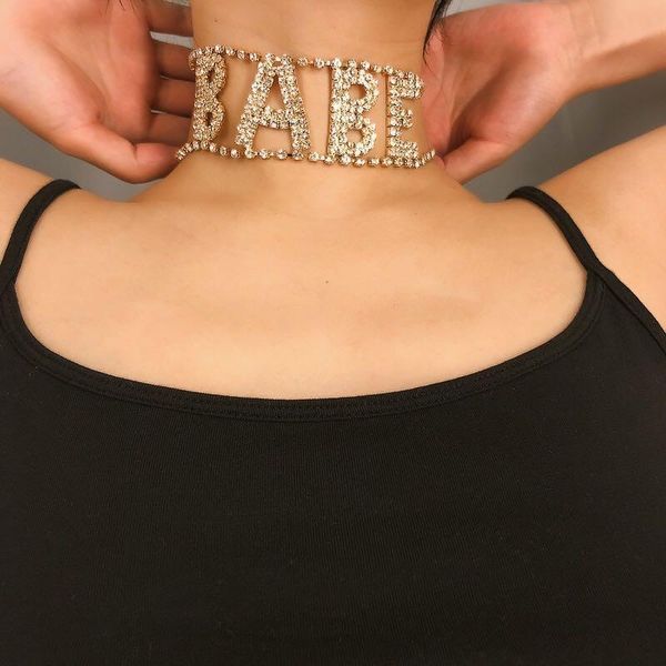 chains european and american fashion letter babe rhinestone crystal necklace statement women's party gift, Silver
chains european and american fashion letter babe rhinestone crystal necklace statement women's party gift, Silver