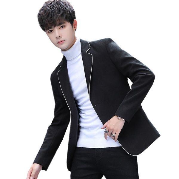 men's wool & blends pure color classic young mens woolen trench coat autumn and winter fashion business wedding groom singer dress jack, Black
men's wool & blends pure color classic young mens woolen trench coat autumn and winter fashion business wedding groom singer dress jack, Black