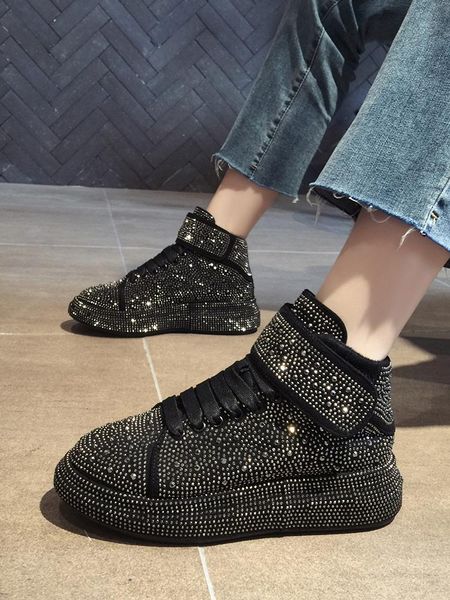 winter shoes women round toe crystal 2020 fashion women's casual female sneakers platform autumn rhinestone small new, Black
winter shoes women round toe crystal 2020 fashion women's casual female sneakers platform autumn rhinestone small new, Black