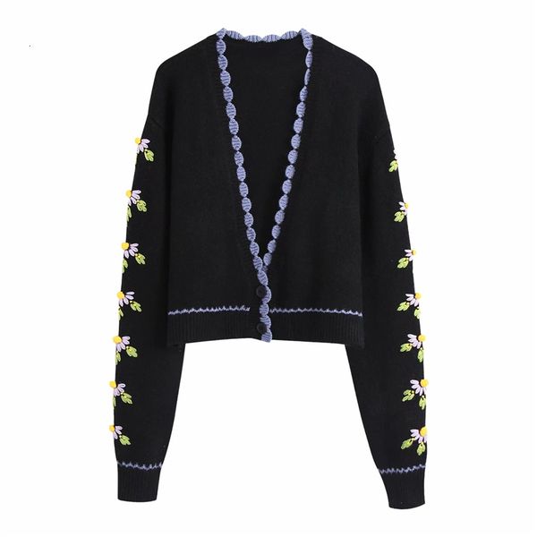 2021 new elegant women floral embroidery sweater fashion ladies v-neck striped knitted coats streetwear female chic cardigan jvh6, White;black
2021 new elegant women floral embroidery sweater fashion ladies v-neck striped knitted coats streetwear female chic cardigan jvh6, White;black