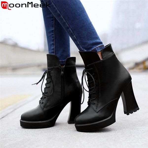 boots moonmeek 2021 ankle for women round toe zip platform shoes thick high heels autumn winter, Black
boots moonmeek 2021 ankle for women round toe zip platform shoes thick high heels autumn winter, Black
