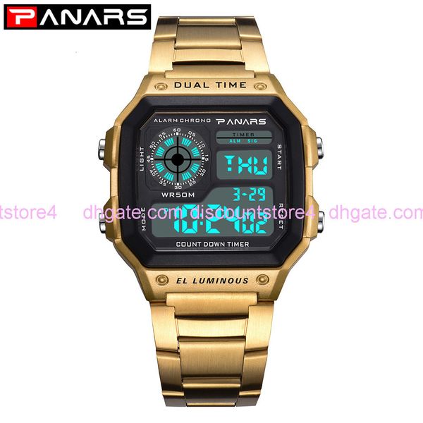 panars men's waterproof multifunctional sports watch square round fashion electronic watch, Silver
panars men's waterproof multifunctional sports watch square round fashion electronic watch, Silver