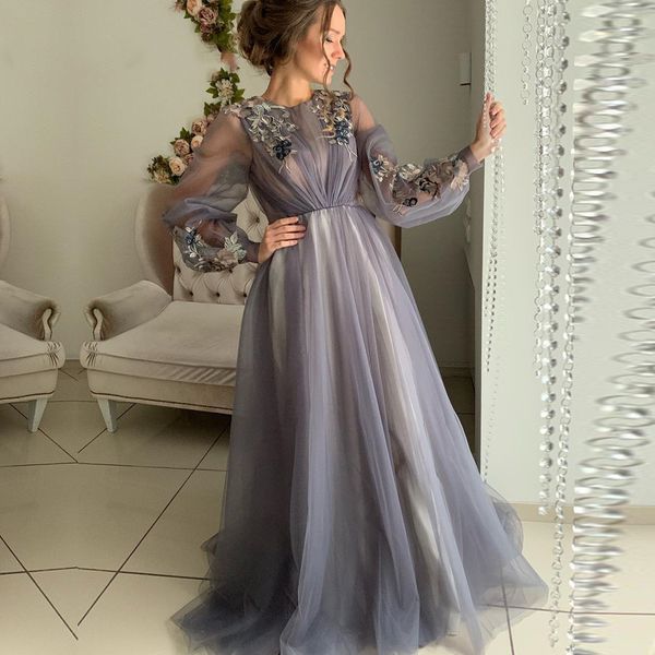 gray arabic dubai prom evening dresses o-neck long sleeves prom gowns flowers tulle a-line party dress mother of bride dress, Black
gray arabic dubai prom evening dresses o-neck long sleeves prom gowns flowers tulle a-line party dress mother of bride dress, Black