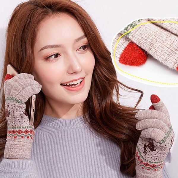 five fingers gloves full finger mittens men' winter women christmas knitted velvet riding elk streetwear, Blue;gray
five fingers gloves full finger mittens men' winter women christmas knitted velvet riding elk streetwear, Blue;gray