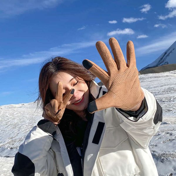 and gloves for women cycling warm cold proof in winter ins lovely lady touch screen suede couple gloves, Blue;gray
and gloves for women cycling warm cold proof in winter ins lovely lady touch screen suede couple gloves, Blue;gray