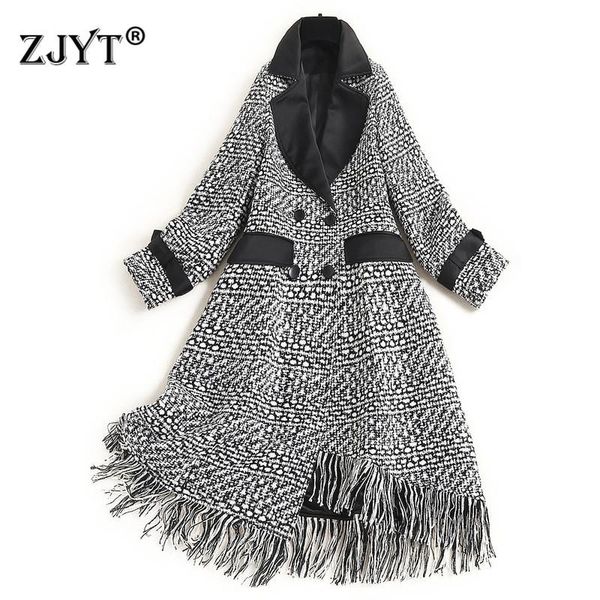 women's wool & blends 2021 fashion autumn winter turn down collar plaid tassel tweed woolen jackets long coats elegant overcoat outerwe, Black
women's wool & blends 2021 fashion autumn winter turn down collar plaid tassel tweed woolen jackets long coats elegant overcoat outerwe, Black