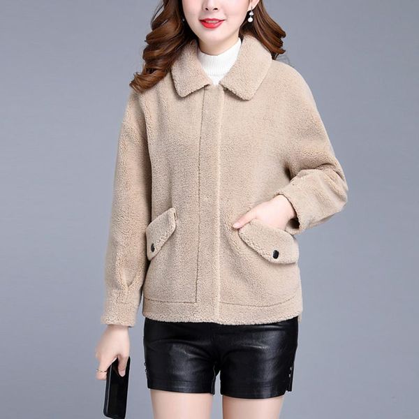 women's fur & faux wool coat women autumn and winter thick warm long sleeve jacket fashion plush pockets outerwear casual, Black
women's fur & faux wool coat women autumn and winter thick warm long sleeve jacket fashion plush pockets outerwear casual, Black