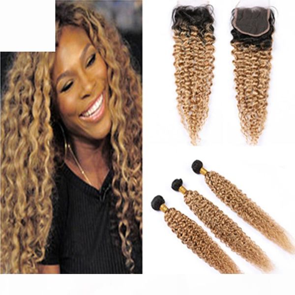 dark root honey blonde human hair 3bundles with closure kinky curly weaves #1b 27 ombre malaysian virgin hair extensions with lace closure, Black
dark root honey blonde human hair 3bundles with closure kinky curly weaves #1b 27 ombre malaysian virgin hair extensions with lace closure, Black