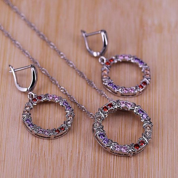 свечение круглая красочные cz crystal crystal crystant ювелирные комплекты серебряного цвета кулон ожерелье + падение серьги для настоящего, Silver
свечение круглая красочные cz crystal crystal crystant ювелирные комплекты серебряного цвета кулон ожерелье + падение серьги для настоящего, Silver