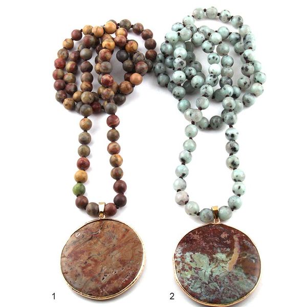 pendant necklaces moodpc fashion bohemian jewelry blue natural stone knotted multicolor round women, Silver
pendant necklaces moodpc fashion bohemian jewelry blue natural stone knotted multicolor round women, Silver