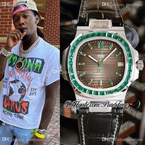 twf jumbo platinum emerald bezel 5711 black texture dial a324 automatic mens watch leather hip hop edition ptpp 2021 puretime e199a1, Slivery;brown
twf jumbo platinum emerald bezel 5711 black texture dial a324 automatic mens watch leather hip hop edition ptpp 2021 puretime e199a1, Slivery;brown