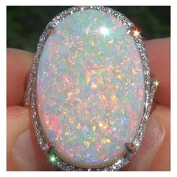 women bling bling ring with big opal size 6 7 8 9 10 sparkly ring gift for love girlf sqcnys beauty888, Silver
women bling bling ring with big opal size 6 7 8 9 10 sparkly ring gift for love girlf sqcnys beauty888, Silver