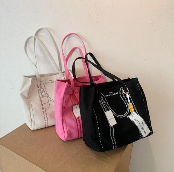women multifunctional shoulder bag canvas purse designers ladies large capacity shopping bag line letters printed handbags totes ly1130, Black
women multifunctional shoulder bag canvas purse designers ladies large capacity shopping bag line letters printed handbags totes ly1130, Black
