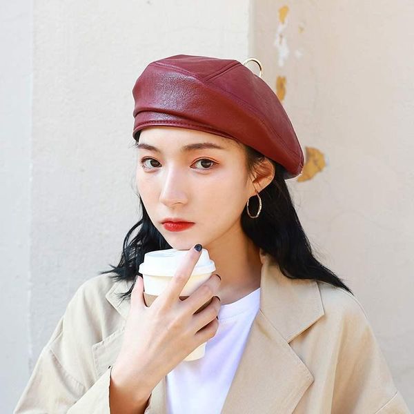 designer pu leather brimless beret for women fall winter boinas hombre luxury painter baret cap french octagonal hats with ring, Blue;gray
designer pu leather brimless beret for women fall winter boinas hombre luxury painter baret cap french octagonal hats with ring, Blue;gray