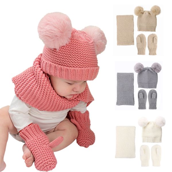 baby hat scarf gloves sets winter children knitted hat scarf fur pom pom baby beanies solid color 3 pieces set dda800, Blue;gray
baby hat scarf gloves sets winter children knitted hat scarf fur pom pom baby beanies solid color 3 pieces set dda800, Blue;gray