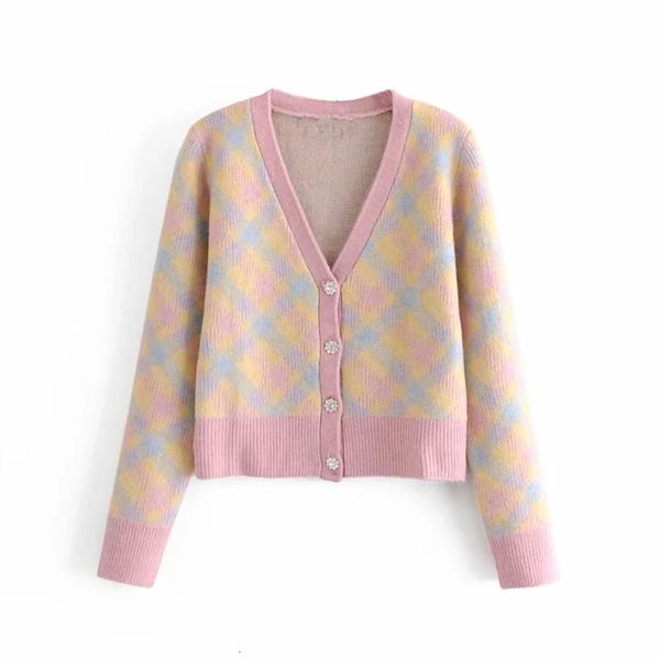 2021 new pink argyle knitted women winter v neck plaid cropped cardigan woman long sleeve kawaii sweater klpa, White;black
2021 new pink argyle knitted women winter v neck plaid cropped cardigan woman long sleeve kawaii sweater klpa, White;black
