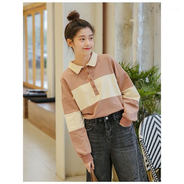color matching shirt women long sleeve loose khaki cotton female women's shirts woman blue harajuku tunic girl1, White
color matching shirt women long sleeve loose khaki cotton female women's shirts woman blue harajuku tunic girl1, White