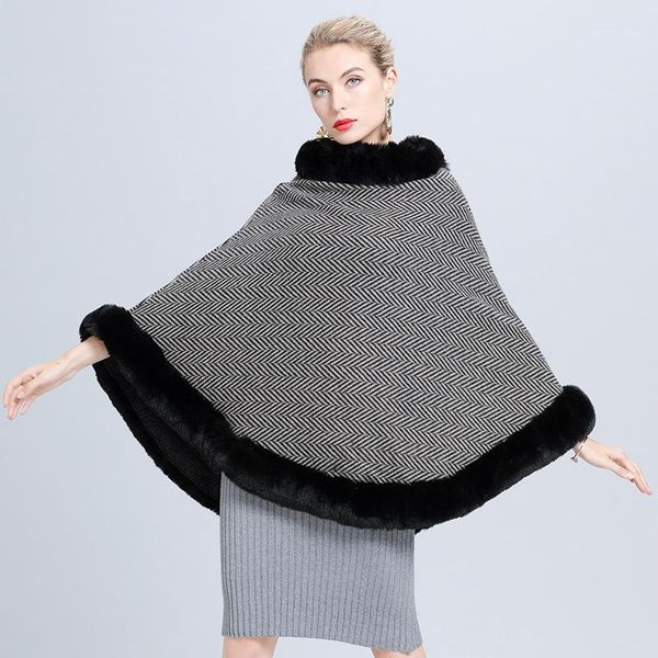 2020 winter faux fur poncho cape fur loose pullover women long big pendulum striped sweater soft neck knitted coat shawl1, Blue;gray
2020 winter faux fur poncho cape fur loose pullover women long big pendulum striped sweater soft neck knitted coat shawl1, Blue;gray