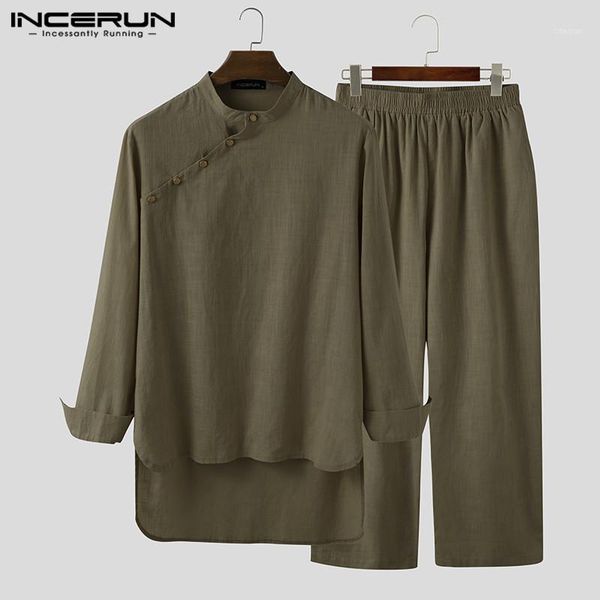 incerun solid color men sets long sleeve stand collar shirts vintage pants 2020 cotton streetwear autumn retro button men's sets1, Gray
incerun solid color men sets long sleeve stand collar shirts vintage pants 2020 cotton streetwear autumn retro button men's sets1, Gray