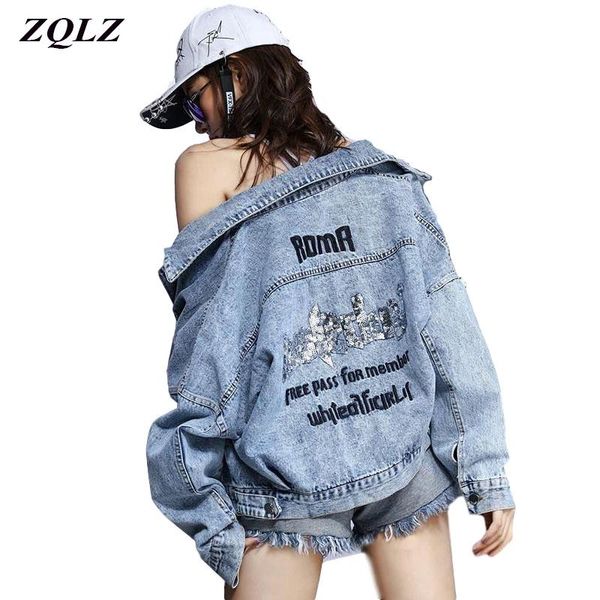zqlz autumn jean coat women 2020 new embroidery letter single breasted loose hip hop spring jacket female short moto coats, Black;brown
zqlz autumn jean coat women 2020 new embroidery letter single breasted loose hip hop spring jacket female short moto coats, Black;brown