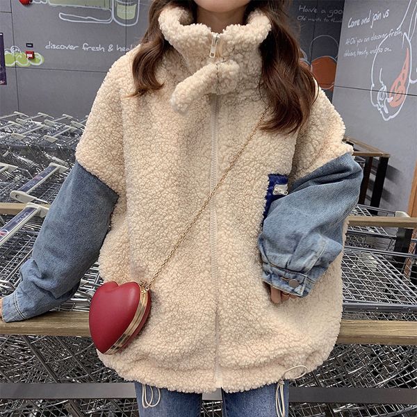 cashmere sweater 2020 new women's thickened denim splicing ins super high neck design coat ccr2, Black
cashmere sweater 2020 new women's thickened denim splicing ins super high neck design coat ccr2, Black