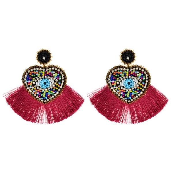 zmzy fashion boho evil eyes beads dangle earrings for women wedding bohemian tassel handmade statement earring girls jewelry, Silver 
zmzy fashion boho evil eyes beads dangle earrings for women wedding bohemian tassel handmade statement earring girls jewelry, Silver