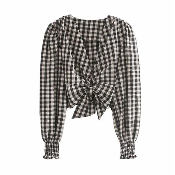 new women vintage v neck plaid print short smock shirts ladies puff sleeve bow blouses side zipper roupas femininas ls6910, White
new women vintage v neck plaid print short smock shirts ladies puff sleeve bow blouses side zipper roupas femininas ls6910, White