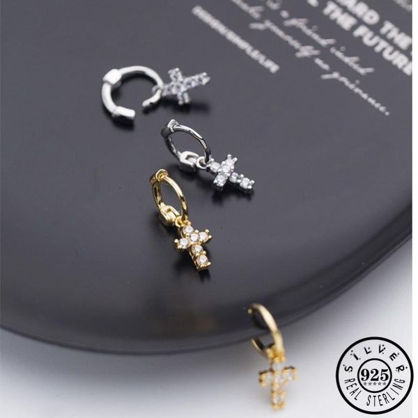925 sterling silver cubic zircon small cross pendant hoops earrings gold color plated crucifix shape ear rings for women, Golden;silver
925 sterling silver cubic zircon small cross pendant hoops earrings gold color plated crucifix shape ear rings for women, Golden;silver