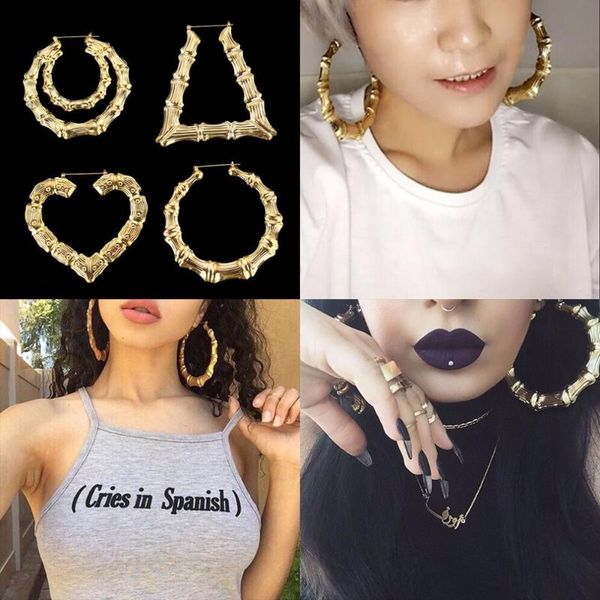 acrylic hiphop earrings for women oorbellen orecchini large bamboo joint hoop earrings hip-hop tone big circle hoop, Golden;silver
acrylic hiphop earrings for women oorbellen orecchini large bamboo joint hoop earrings hip-hop tone big circle hoop, Golden;silver