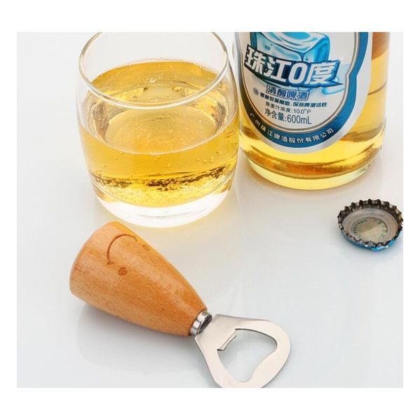 cute smiling face opener wooden handle + stainless steel bottle opener portable beer bottle opener kitchen bar accessories
cute smiling face opener wooden handle + stainless steel bottle opener portable beer bottle opener kitchen bar accessories