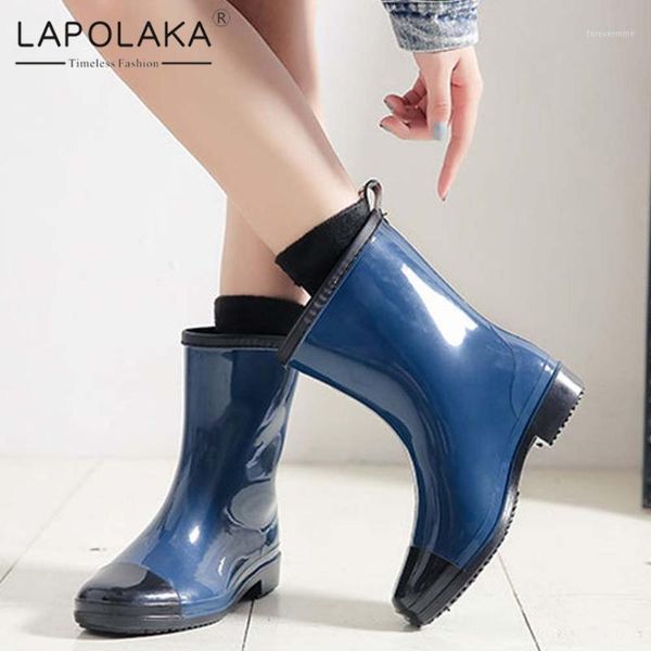 boots lapolaka 2021 shiny comfortable shoes ladies rainboots thick heels slip-on british style trendy short boot woman1, Black
boots lapolaka 2021 shiny comfortable shoes ladies rainboots thick heels slip-on british style trendy short boot woman1, Black