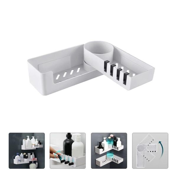 hooks & rails 1pc bathroom rotary storage shelf wall-mounted adhesive rack (white) 
hooks & rails 1pc bathroom rotary storage shelf wall-mounted adhesive rack (white)