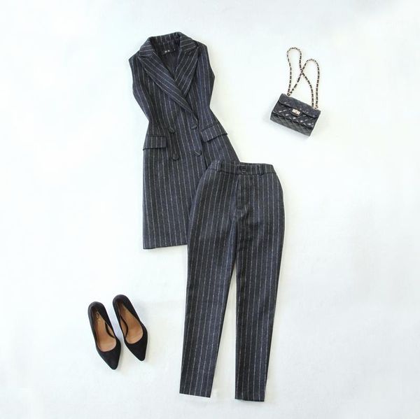 large size women's high-quality autumn and winter new woolen thick gray double-breasted vest + small pants suit clothes1, White
large size women's high-quality autumn and winter new woolen thick gray double-breasted vest + small pants suit clothes1, White