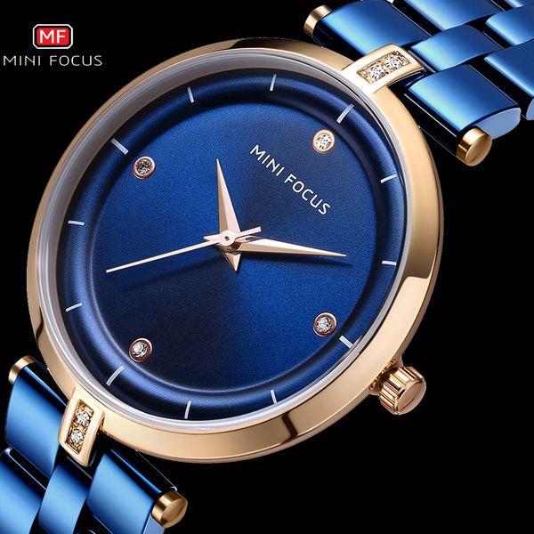 minifocus women quartz watches brand luxury blue stainless steel strap rhinestone dial fashion elegant ladies wrist watch, Slivery;brown 
minifocus women quartz watches brand luxury blue stainless steel strap rhinestone dial fashion elegant ladies wrist watch, Slivery;brown
