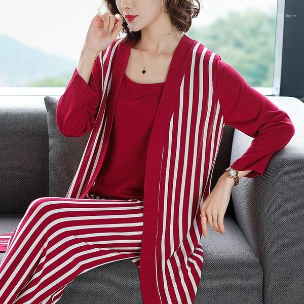 xl brand knit sets 2019 spring fall women's sets new casual hit color stripe vest+ cardigans+wide leg pants 3 piece1, White
xl brand knit sets 2019 spring fall women's sets new casual hit color stripe vest+ cardigans+wide leg pants 3 piece1, White