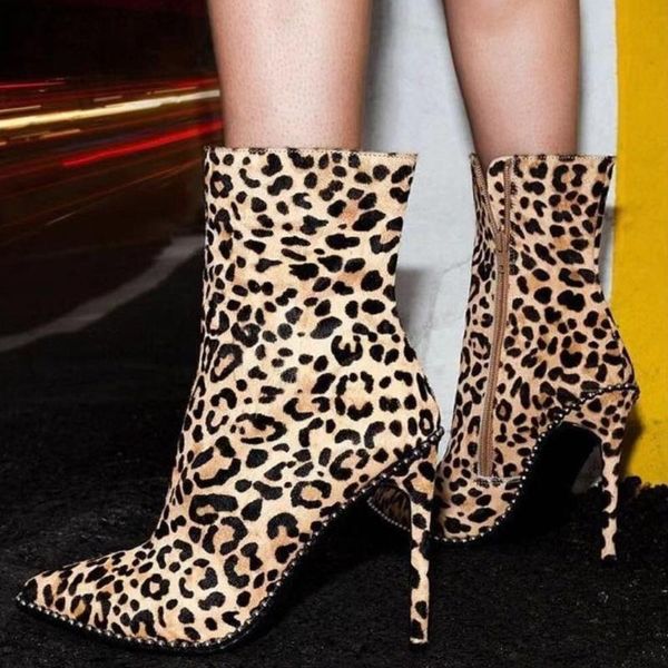 ankle boots women spring/autumn boots femme leopard pointed toe zipper thin high heels shoes fashion botas mujer, Black
ankle boots women spring/autumn boots femme leopard pointed toe zipper thin high heels shoes fashion botas mujer, Black